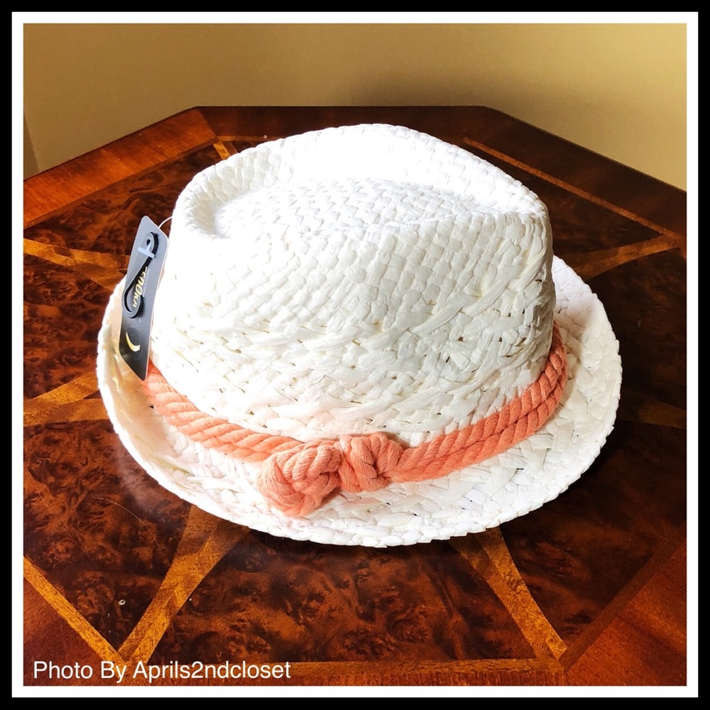 IVORY WOVEN FEDORA BOHO BOW BAND SUMMER HAT A3C - Picture 4 of 8